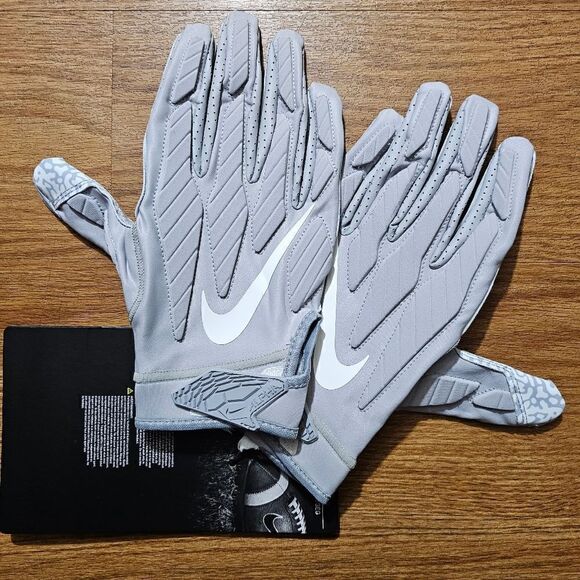 Nike Superbad Football Gloves Grey White 3XL Receiver Padded Rubber Camo New - Picture 10 of 12